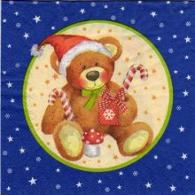 Serviette papier Ourson Noël 33 cm X 33 cm 3 plis