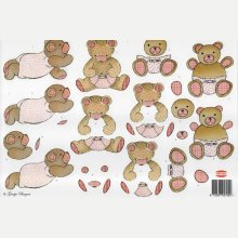 Feuille 3D peluche et ourson