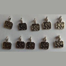 Pendentifs Breloque métal motif for you  10 mm pour bracelet lot de 10 pièces