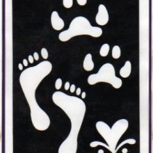 Pochoirs naissance pied pour carte naissance