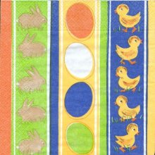 Serviette papier motif lapin de Paques 33 cm X 33 cm 3 plis