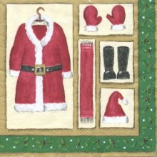 Serviette papier Habit de Père Noël 33 cm X 33 cm 3 plis
