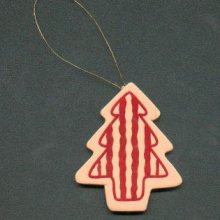 Sapin de Noël en bois rouge et rose