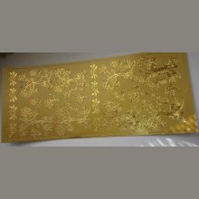 Stickers fleurs couleur or 230 mm x 100 mm