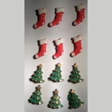 Stickers Noël résine lot de 12 pièces