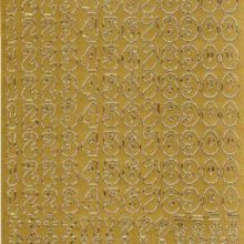 Sticker nombres couleur or 200 mm x 200 mm
