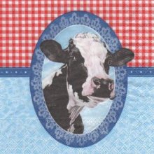 Serviette papier vache et cadre 33 cm X 33 cm 3 plis