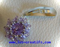 Barrette cabochon cristal Swarovski serti de perles