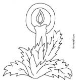 coloriage bougie de Noël