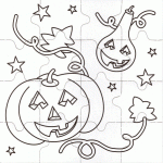 coloriages puzzle halloween