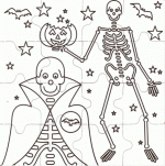 coloriages puzzle halloween