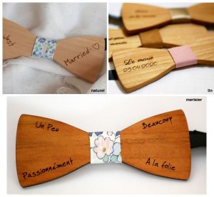 noeud papillon en bois mariage