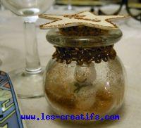 Marque place en boule de verre à paillettes