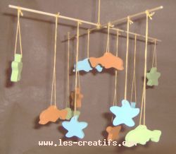 Mobile en bois pour chambre d'enfant