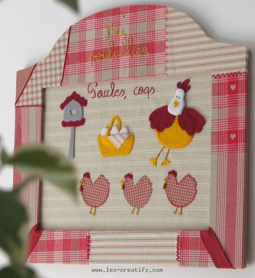 Tableau en tissu Les Poules