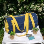 sac bowling en jean recyclé et toile épaisse de coton jaune