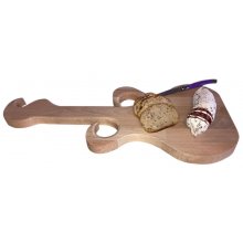 Planche à découper spécial apéro en bois de hêtre naturel FSC model guitare emplacement 2 verres