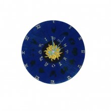 Horloge murale en bois ronde model 'horoscope' 