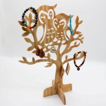 Présentoir à bijoux, l'arbre aux 2 chouettes