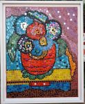 Portrait en mosaïque de Dinah Ascoët, 50x60cm, encadré
