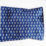 Bouillotte coton déhoussable 23x30cm  , tissu bleu petits ponts colorés