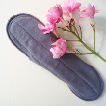 Serviette hygiènique lavable T3, double épaisseur, ton gris uni