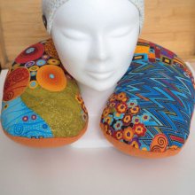 Coussin de nuque, de repos, tour de cou, tissu japonais, Klimt