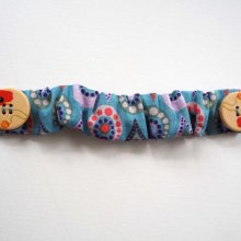 Economiseur d'oreilles, 15cm non étiré, bleu avec gouttes