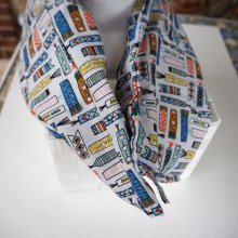 Longue Bouillotte séche pour cervicales, déhoussable, coton motifs marque-pages