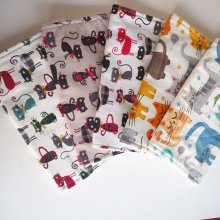 lot de 5 serviettes essuie-tout, coton-éponge, lavable, chats
