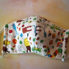Masque de soin fantaisie, 3 épaisseurs, coton fantaisie avec insectes