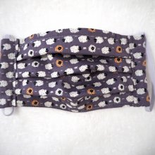 Masque de protection , plissé, avec pince-nez, 3 épaisseurs, gris, moutons