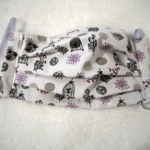 Masque de protection , plissé, avec pince-nez, 3 épaisseurs, plantes, cage oiseau