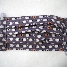 Masque de protection , plissé, avec pince-nez, 3 épaisseurs, gris; moutons