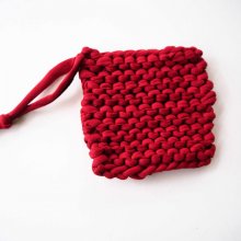 Porte-savon tawashi , lavable, inusable, tricoté main, coton rouge