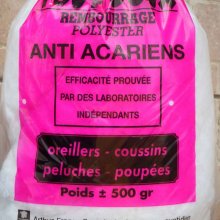 Fibres de rembourrage, anti acariens