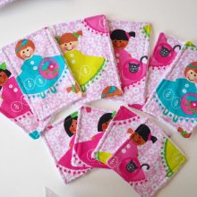 Lot de 10 lingettes nettoyantes bébé/enfant, poupées ton rose