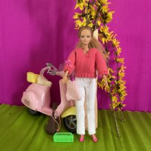 Pantalon , pull et sac tricot Barbie 