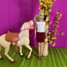 Jupe , top en tricot Barbie 