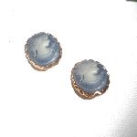 Boucles d'oreilles camé bleu sur clips