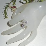 Bague fleurs et pierre en améthyste violet et argent 925