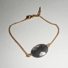 Bracelet abalone sur chaine plaqué or