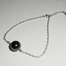 Bracelet en argent 925 avec perle d'hématite sur chaine argent