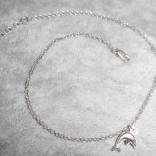 Bracelet/chaine de cheville avec dauphin sur chaine argent 925