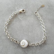 Bracelet en oeil de ste Lucie sur grosse chaine argent 925