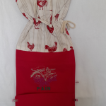 sac à pain modulable rouge thème ' Coqs '