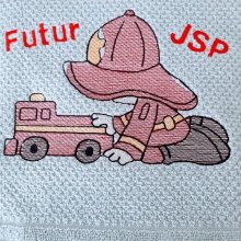 serviette vert d'eau pour enfant ' Futur JSP ' à personnaliser