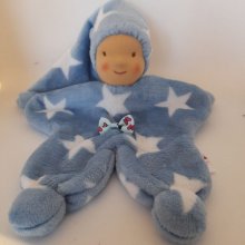 Doudou WALDORF bleu fait main homologué CE et personnalisable