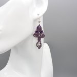 Boucles d'oreilles  en micro-macramé ton violet