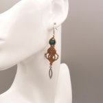 Boucles d'oreilles  en micro-macramé beige clair